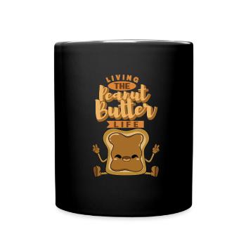 La vie avec du beurre de cacahuète - Mug uni - noir - Devant