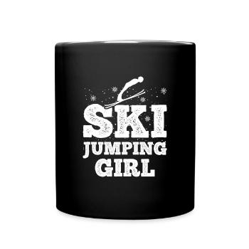 Saut à ski filles piste ski de saut à ski - Mug uni - noir - Devant