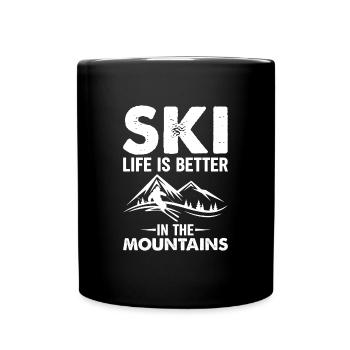 La vie de ski est meilleure dans les montagnes Blanc - Mug uni - noir - Devant
