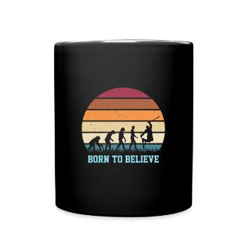Born To Believe Skiing Champ King Sunset Backgroun - Full Colour Mug - black - Front