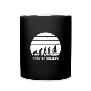 Born To Believe Skiing Champ King Sunset White - Full Colour Mug - black - Front