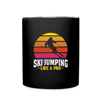 Ski jumping like a pro Sunset - Full Colour Mug - black - Front