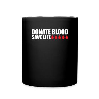Blood donation Blood donations Blood donors - Full Colour Mug - black - Front