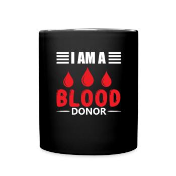 Blood donation Blood donations Blood donors - Full Colour Mug - black - Front