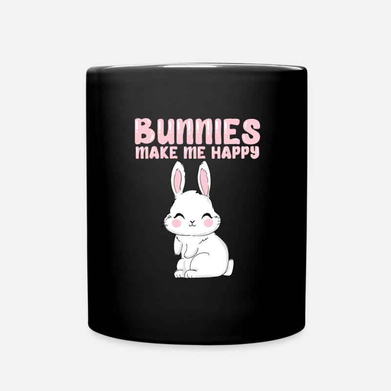 Hasen Haustier Liebe - Tasse einfarbig - Schwarz