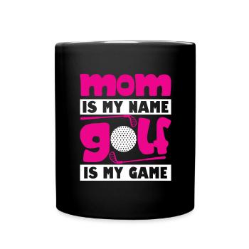 Golfspieler Golfer Golfschläger Golfen Golf Mutter - Tasse einfarbig - Schwarz - Vorne