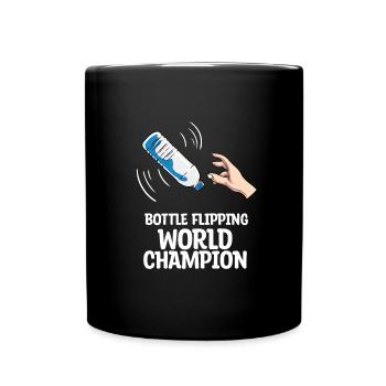 Water Bottle Flipping Flaschendrehen - Tasse einfarbig - Schwarz - Vorne