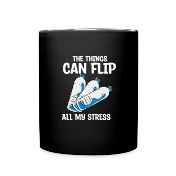 Water Bottle Flipping Flaschendrehen - Tasse einfarbig - Schwarz - Vorne