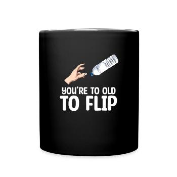 Water Bottle Flipping Flaschendrehen - Tasse einfarbig - Schwarz - Vorne