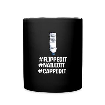 Water Bottle Flipping Flaschendrehen - Tasse einfarbig - Schwarz - Vorne