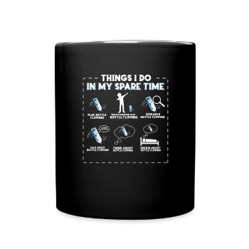 Water Bottle Flipping Bottle Turning Water Bottle - Full Colour Mug - black - Front
