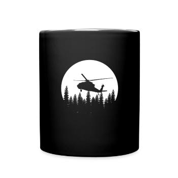 Hélicoptère rétro - Mug uni - noir - Devant