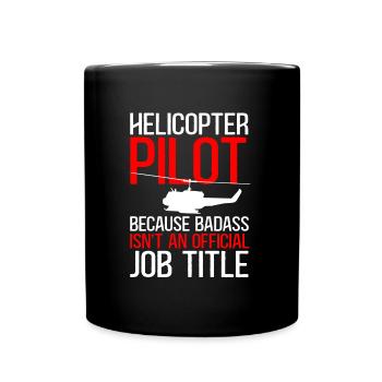 Cadeau pilote d’hélicoptère - Mug uni - noir - Devant
