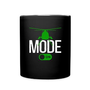 Mode hélicoptère activé - Mug uni - noir - Devant