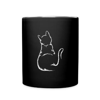 Cats Silhouette Kitten Cat - Full Colour Mug - black - Front