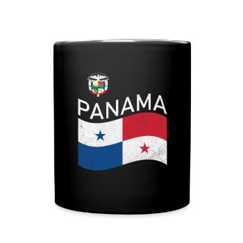 Panama herz Flagge Fahne Zentralamerika Kanal - Tasse einfarbig - Schwarz - Vorne