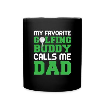 Golf Père Golfeur Meilleur Père Terrain de golf Papa Son - Mug uni - noir - Devant