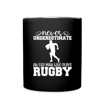 Rugby Player Rugbyball Team Game Club - Full Colour Mug - black - Front