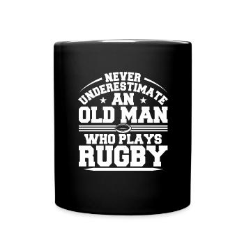 Rugby Spieler Rugbyball Mannschaft Spiel Verein - Tasse einfarbig - Schwarz - Vorne