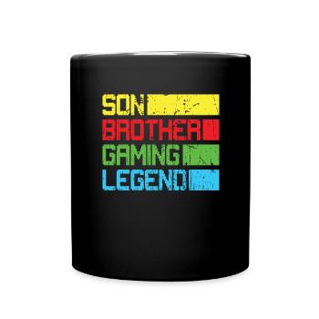 Son frère Gamer Légende Jeu Jeu vidéo Gamer - Mug uni - noir - Devant