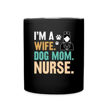 Ehefrau Hundebesitzerin Krankenschwester Medizin - Tasse einfarbig - Schwarz - Vorne