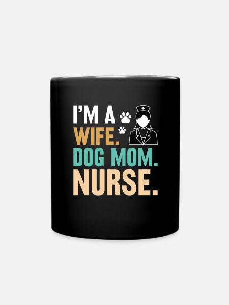 Femme propriétaire de chien infirmière médecine - Mug uni - noir