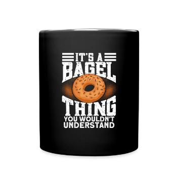 Bagel Gift Funny - Full Colour Mug - black - Front