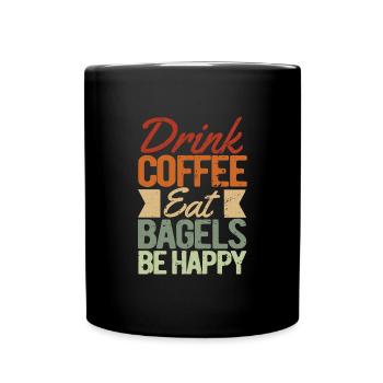 Bagel Gift Funny - Full Colour Mug - black - Front