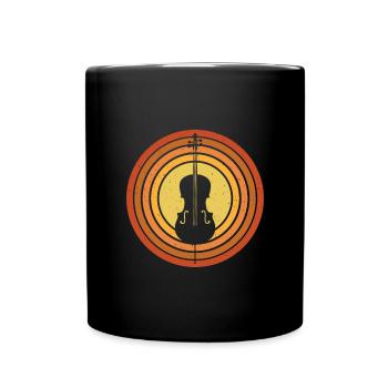 Cello Lustiges Geschenk Viola - Tasse einfarbig - Schwarz - Vorne