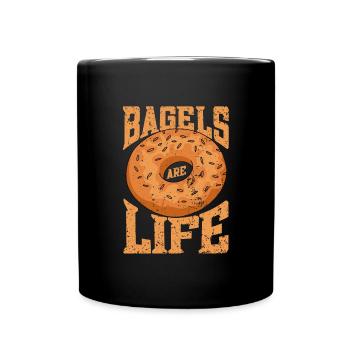 Bagel Cadeau Drôle - Mug uni - noir - Devant