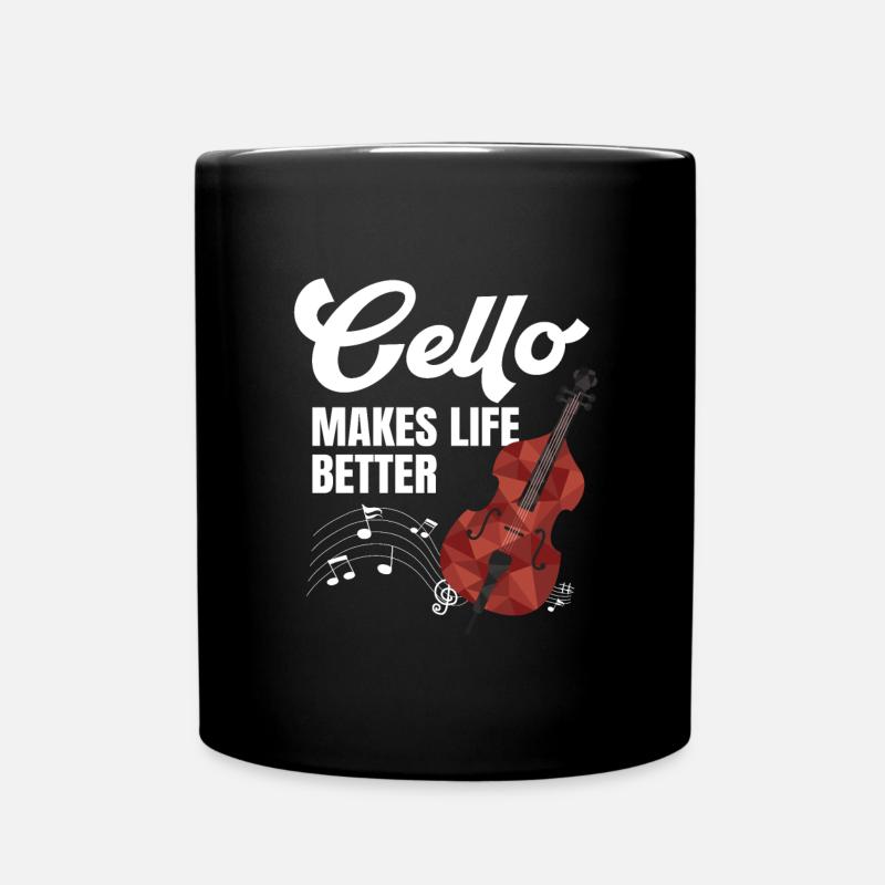 Cello Lustiges Geschenk Viola - Tasse einfarbig - Schwarz