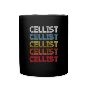 Cello Lustiges Geschenk Viola - Tasse einfarbig - Schwarz - Vorne