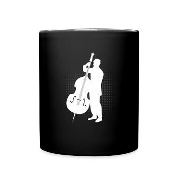 Cello Lustiges Geschenk Viola - Tasse einfarbig - Schwarz - Vorne