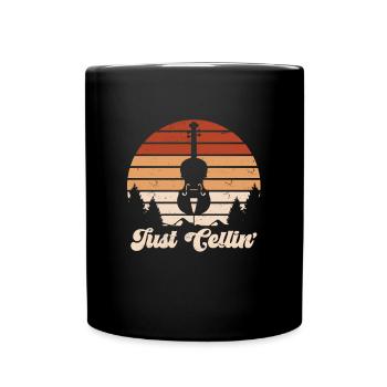 Cello Lustiges Geschenk Viola - Tasse einfarbig - Schwarz - Vorne