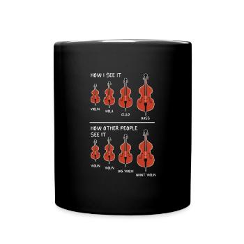 Cello Lustiges Geschenk Viola - Tasse einfarbig - Schwarz - Vorne