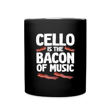 Cello Lustiges Geschenk Viola - Tasse einfarbig - Schwarz - Vorne