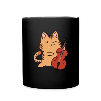 Cello Lustiges Geschenk Viola - Tasse einfarbig - Schwarz - Vorne