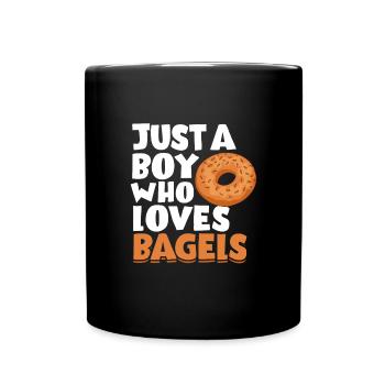 Bagel Gift Funny - Full Colour Mug - black - Front