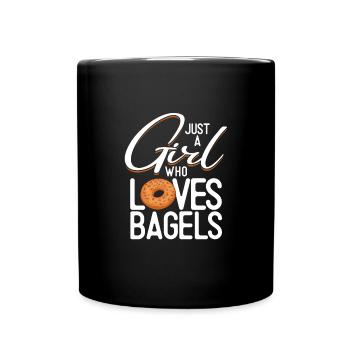 Bagel Cadeau Drôle - Mug uni - noir - Devant