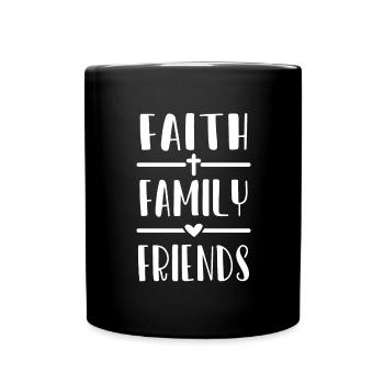 Christianity Jesus Religion Faith Cross Family - Full Colour Mug - black - Front