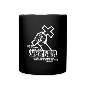 Christentum Jesus Religion Glaube Kreuz Gebet - Tasse einfarbig - Schwarz - Vorne