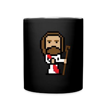 8 Bit Jesus Vintage Video Game Player Christian - Tasse einfarbig - Schwarz - Vorne