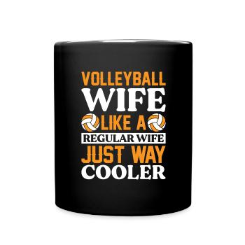 Volleyballspielerin Volleyballerin Ehefrau - Tasse einfarbig - Schwarz - Vorne