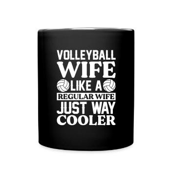 Volleyballspielerin Volleyballerin Ehefrau - Tasse einfarbig - Schwarz - Vorne