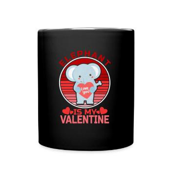Elephant is My Valentine's Day - Mug uni - noir - Devant