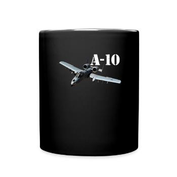 A-10 Warthog Tank Buster Flugzeug A10 Thunderbird - Tasse einfarbig - Schwarz - Vorne