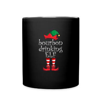 Bourbon trinken Elf Family WeihnachtspyjamaBourbon - Tasse einfarbig - Schwarz - Vorne