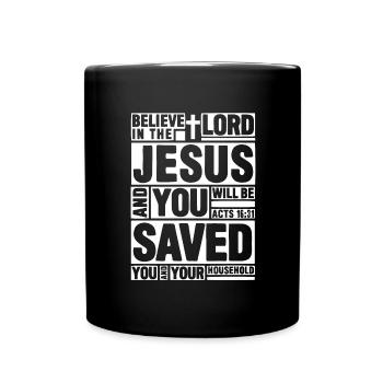 Christentum Jesus Religion Glaube Kreuz Gebet - Tasse einfarbig - Schwarz - Vorne