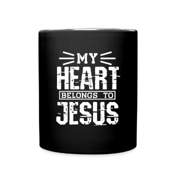 Christianity Jesus Religion Faith Cross Prayer - Full Colour Mug - black - Front