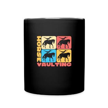 Chevaux Saut Cavaliers - Mug uni - noir - Devant